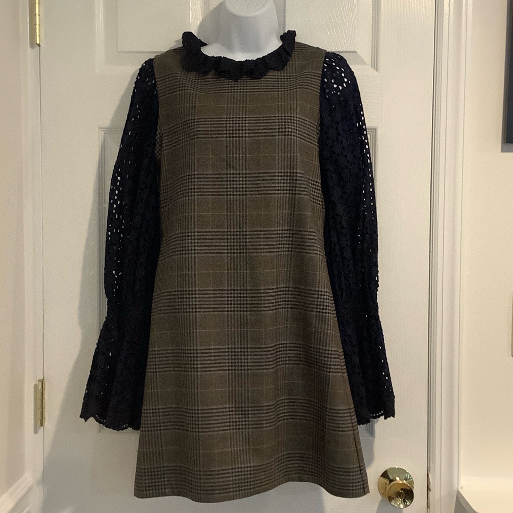 Sea Women’s Plaid/Navy Whimsigoth Y2k Preppy Academia School Girl Fall Dress